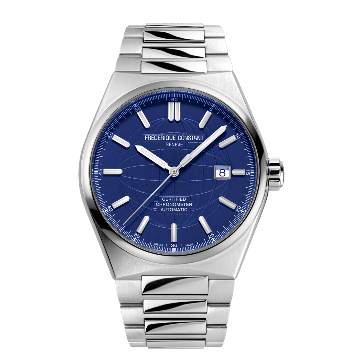 Frederique Constant Geneve Orologio HighLife automatico COSC quadrante blu na...