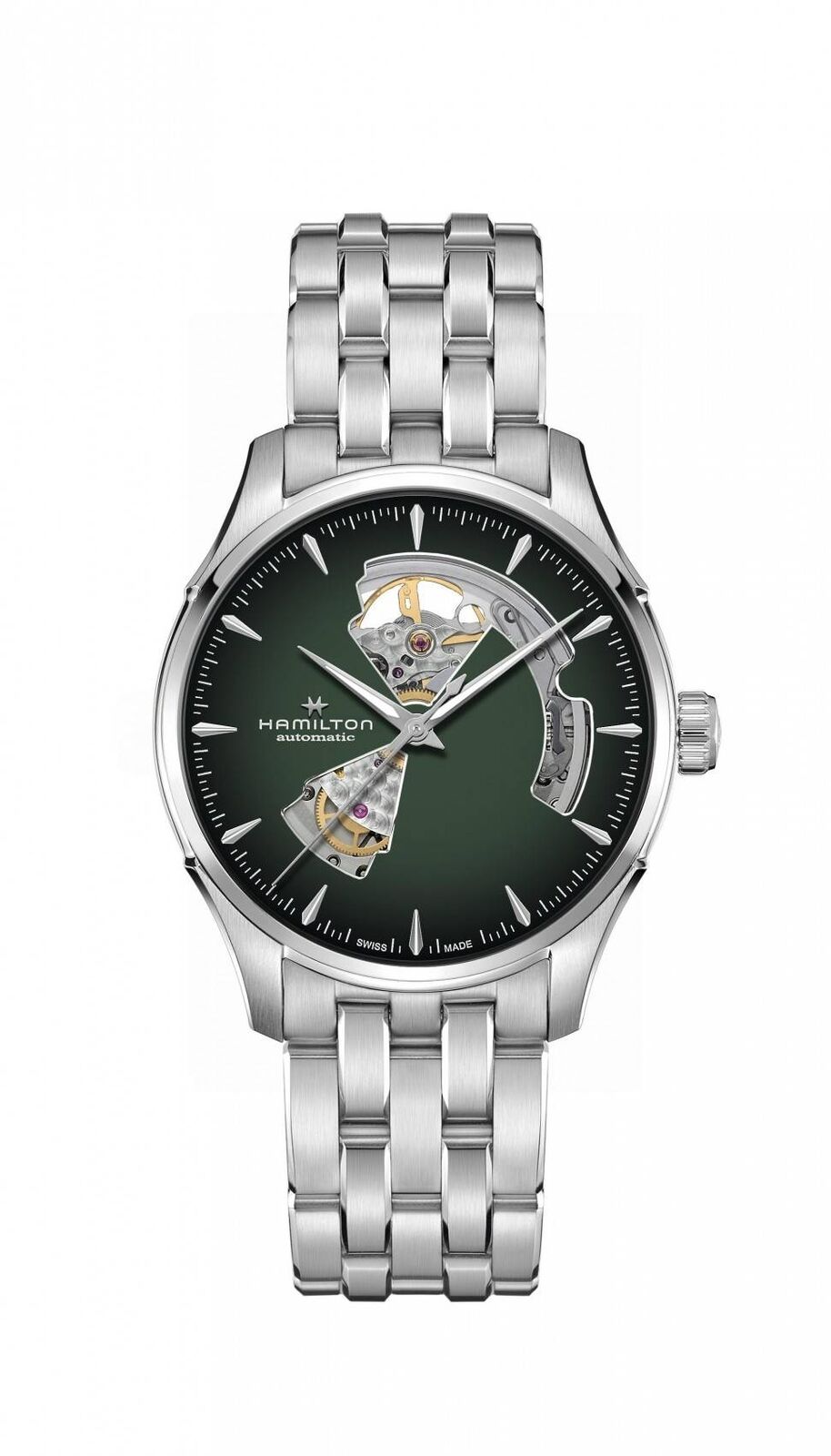 Orologio Hamilton Jazzmaster Open Heart Auto H32675160 Acciaio Verde