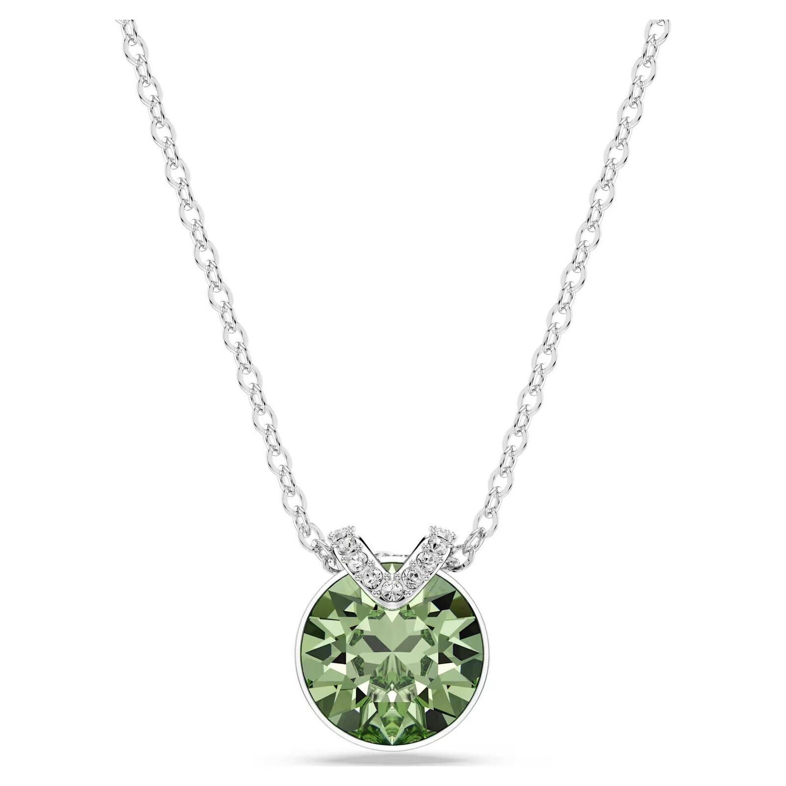 Collana Swarovski Bella V Pendente 5724285 necklace Donna verde Rodio Nuova