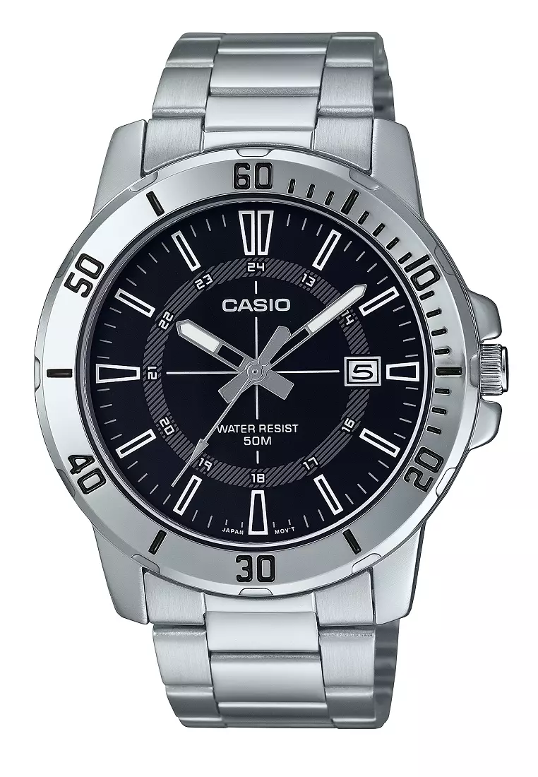 CASIO MTP-VD01D-1CVUDF OROLOGIO UOMO ACCIAIO NERO DATA 43mm SOTTOCOSTO