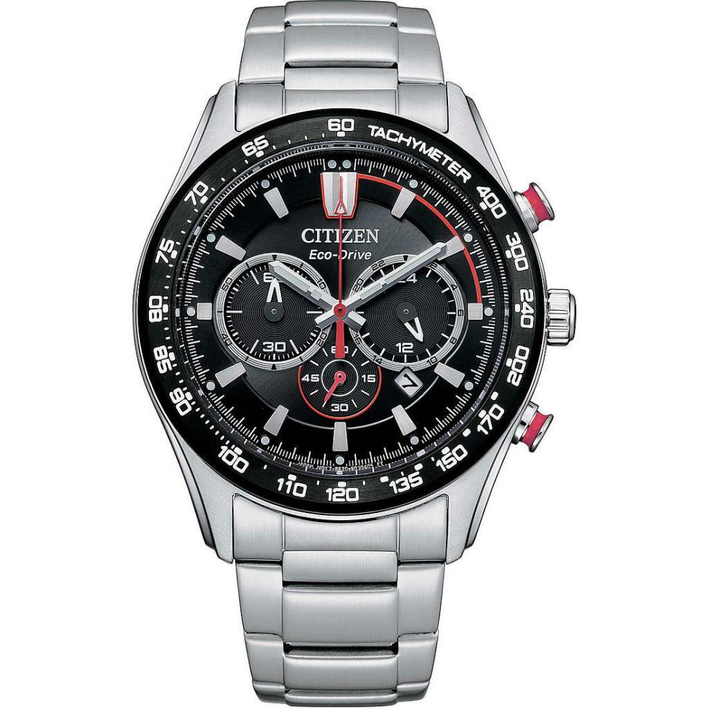 Orologio Citizen Cronografo Uomo Aviator Acciaio Quadrante Nero