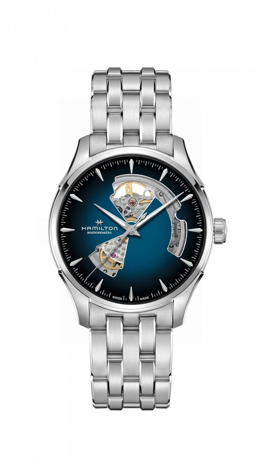 Orologio Hamilton Jazzmaster Open Heart Auto H32675140 Acciaio Blu