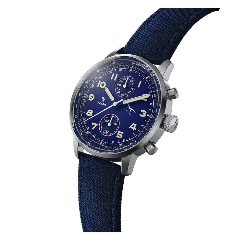 YEMA Flygraf AIR FORCE Cronografo Meccanico Quarzo Ibrido Acciaio Orologio Uomo