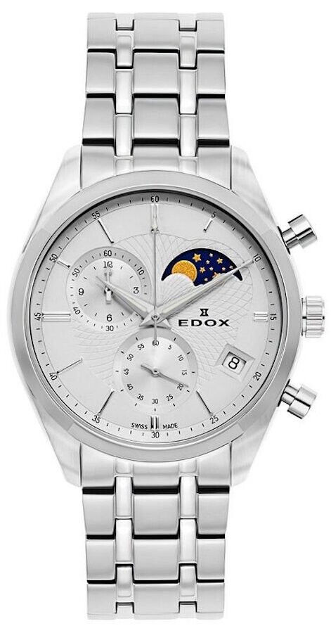 EDOX Les Vauberts Moonphase 01655-3M-AIN Orologio Uomo Al quarzo