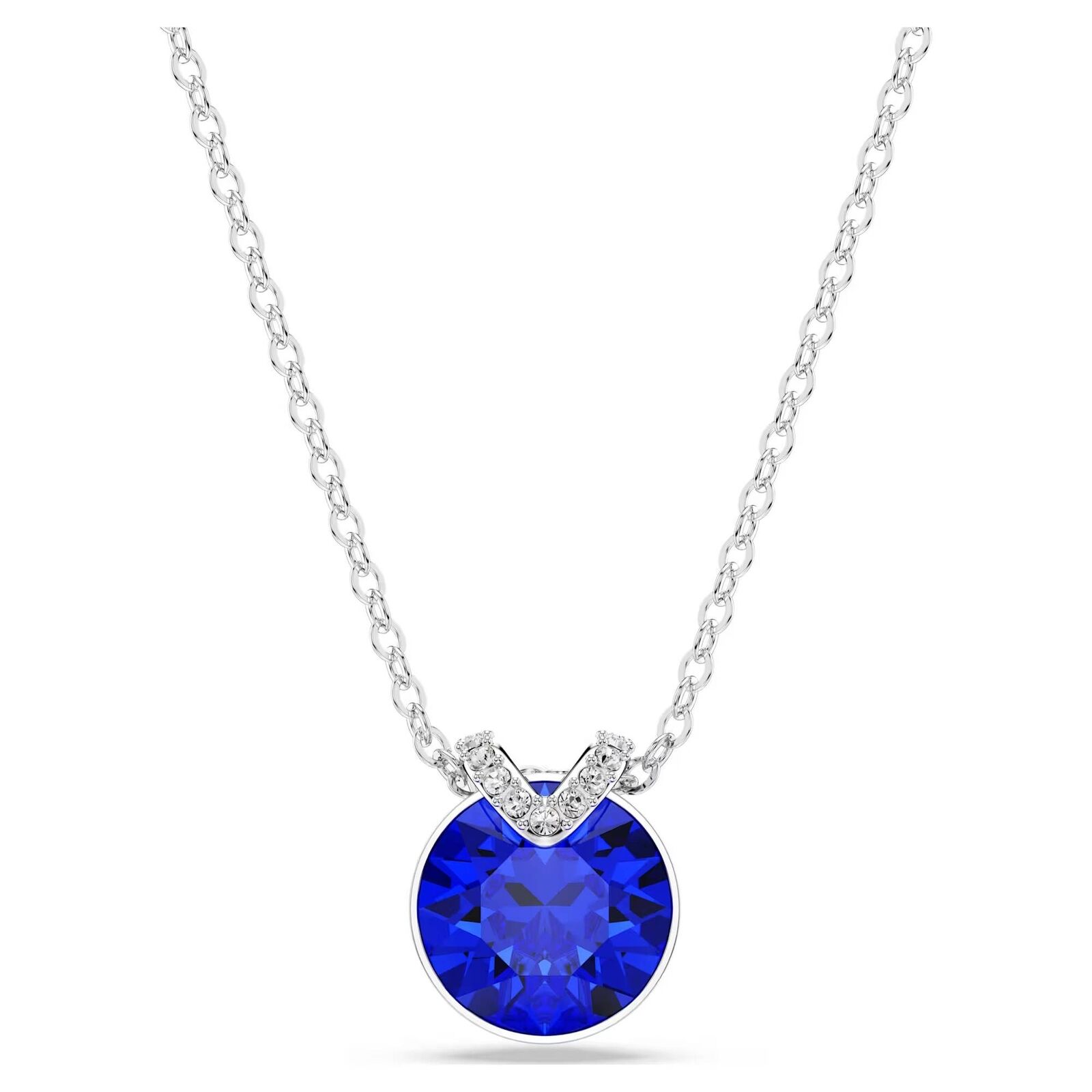 Collana Swarovski Bella V Pendente 5724286 necklace Donna Blu Rodio Nuova