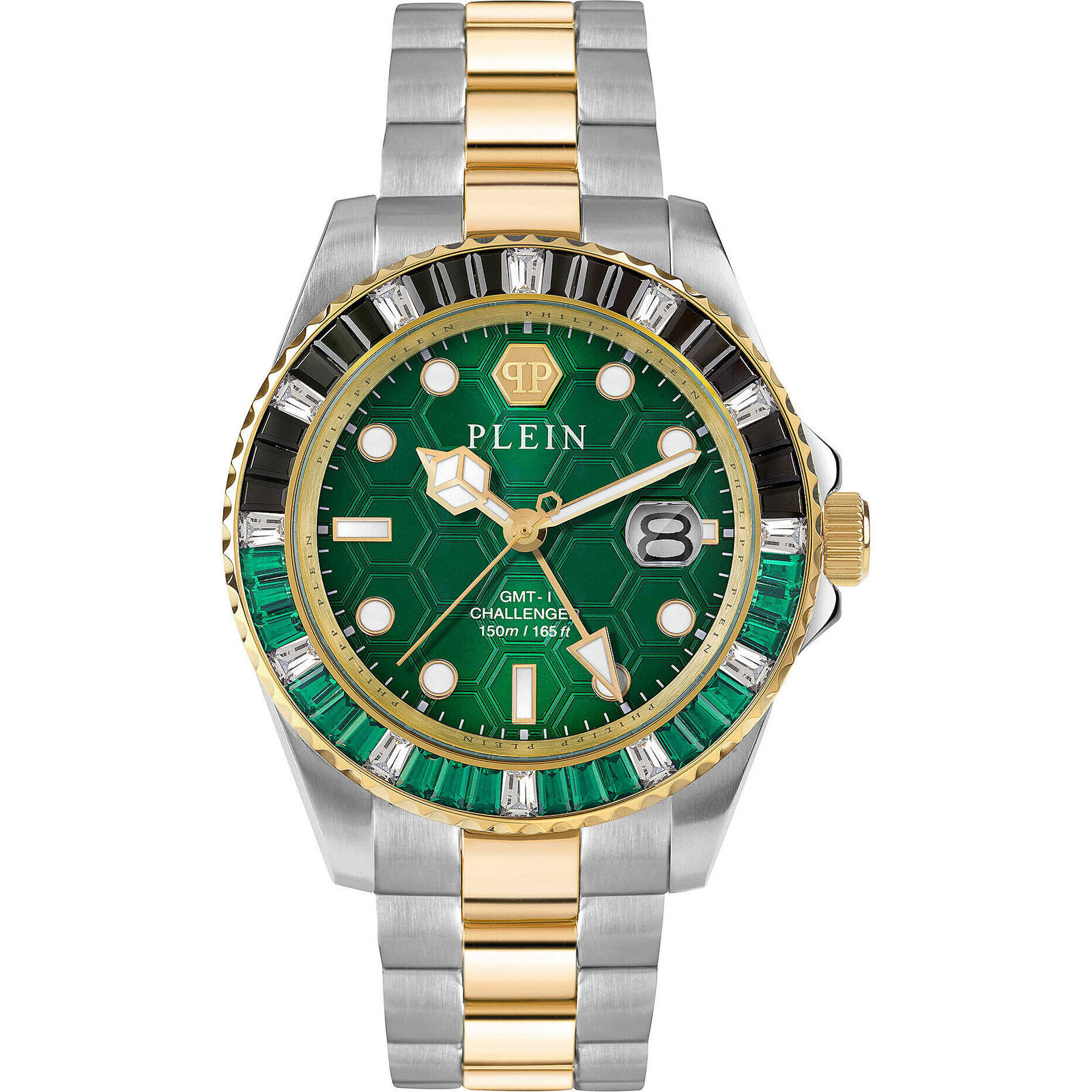 Orologio Uomo PHILIPP PLEIN CHALLANGER PWPZA0224 GMT Acciaio Verde Gold Dorato