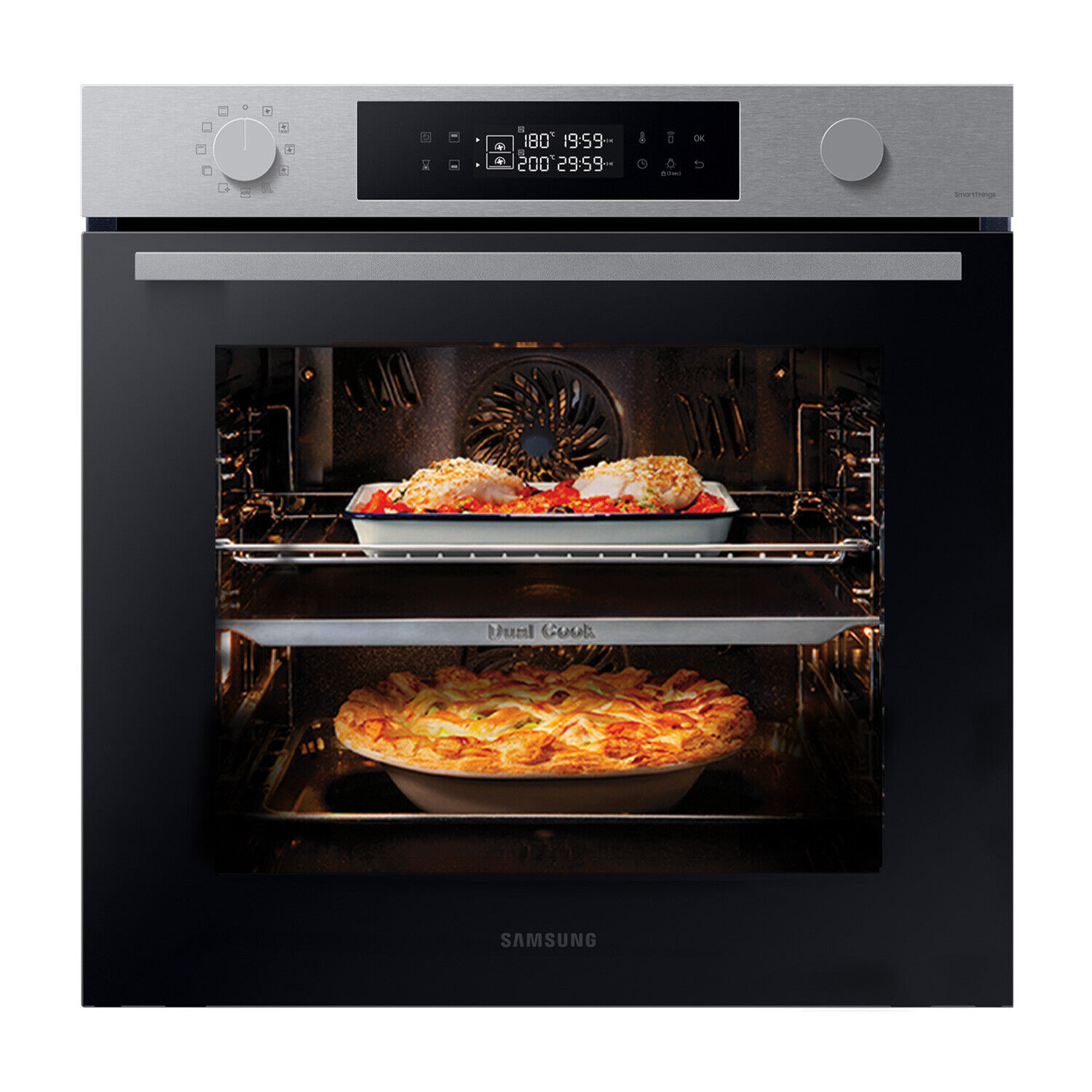 Forno ad incasso Samsung NV7B44403BS Dual Cook Serie 4 76 L A+ Inox Vapore