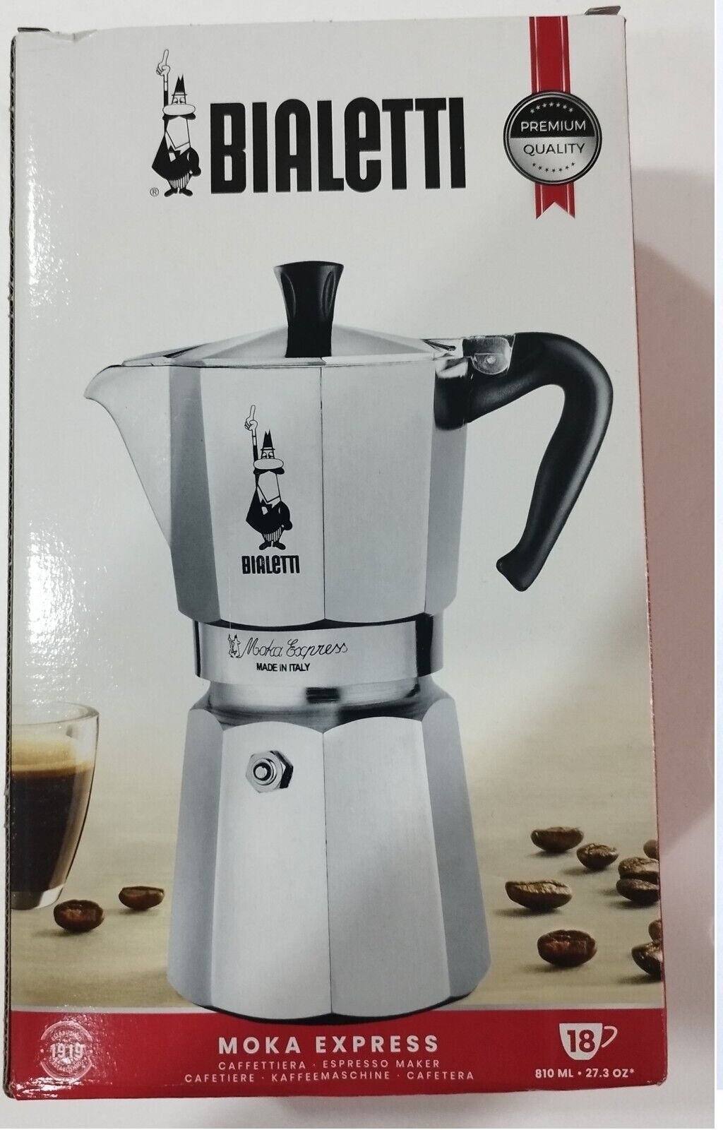 BIALETTI CAFFETTIERA 18 TZ NEW MOKA BIG ALLUMINIO ORIGINALE MADE IN ITALY 9 2024