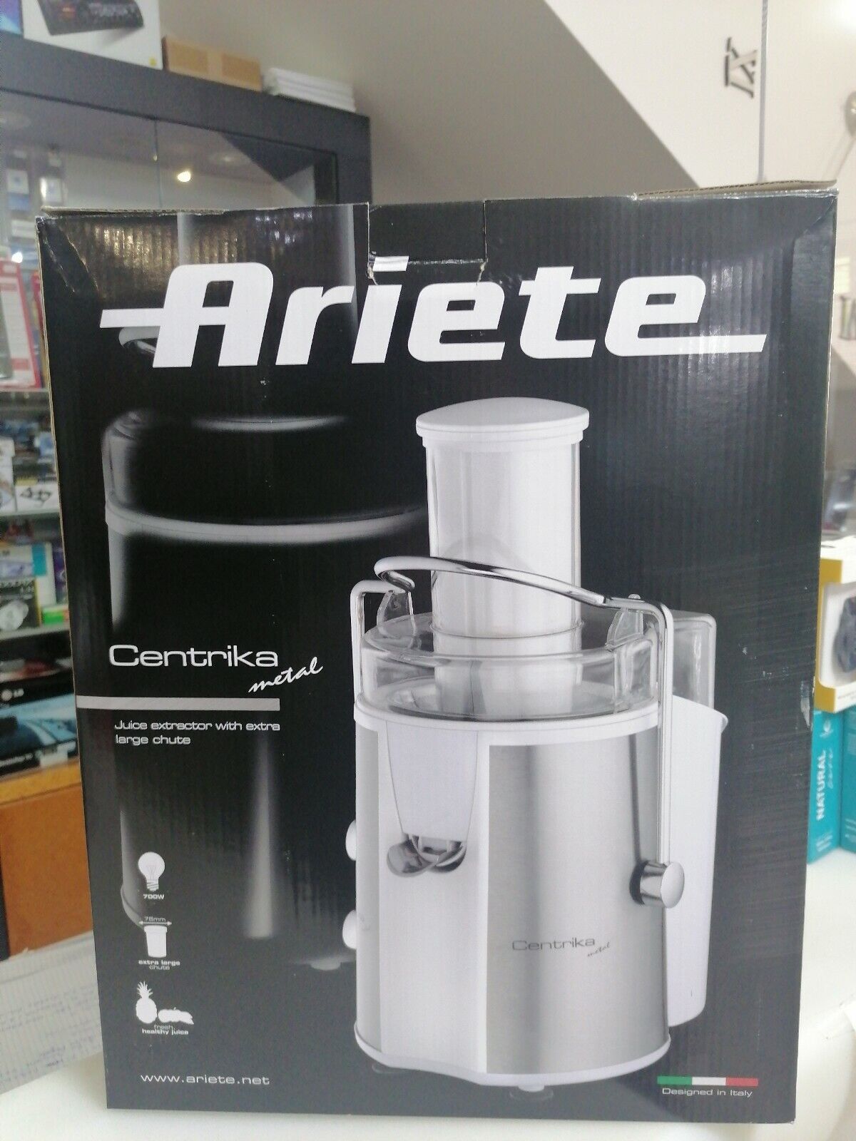 Centrifuga Estrattore di Succo per Frutta e Verdura 700 W Ariete Centrika Metal