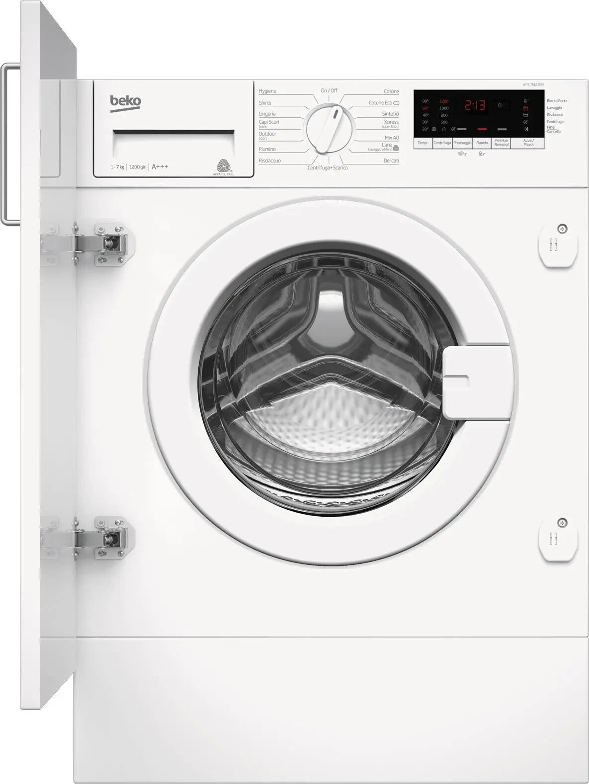 Lavatrice Incasso Beko WITC7612B0W 7 kg 1200 giri cl. C (A+++ ) Cesto Aquawave