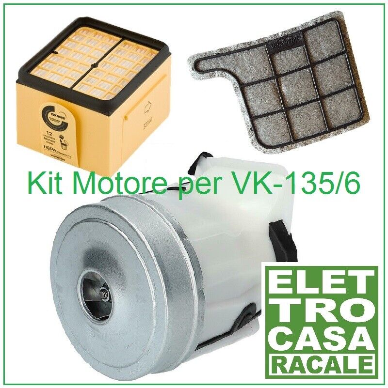 MOTORE ORIGINALE NUOVO per FOLLETTO VORWERK VK135 VK136 900W KIT FILTRI + FILTRO