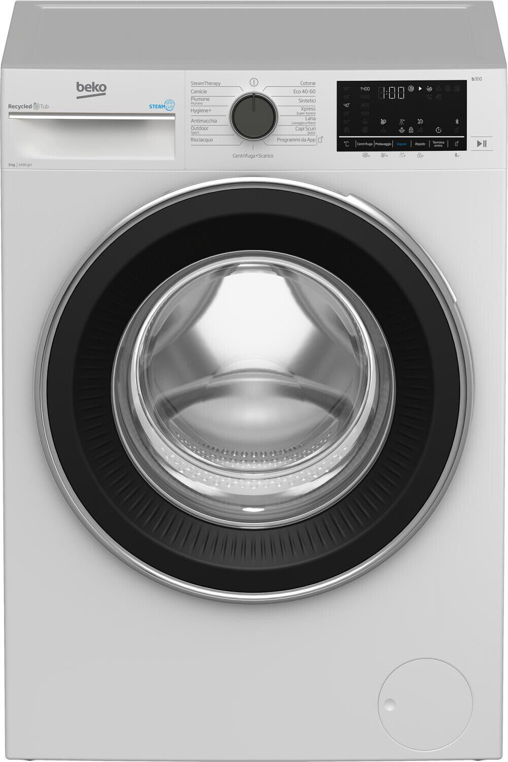 Beko Lavatrice 9 kg Cl A 60 cm 1400 Giri Inverter Vapore BWU394B