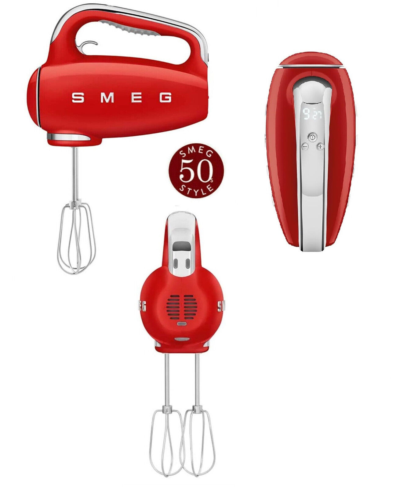 Smeg : sbattitore elettrico rosso linea  50'style