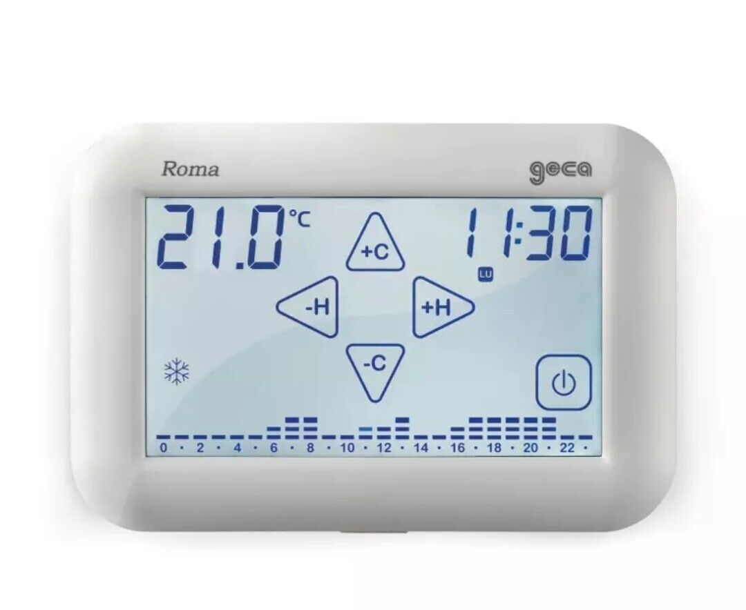 GECA ROMA 322 CRONOTERMOSTATO TOUCH DA PARETE BIANCO SOSTITUISCE EASY 503