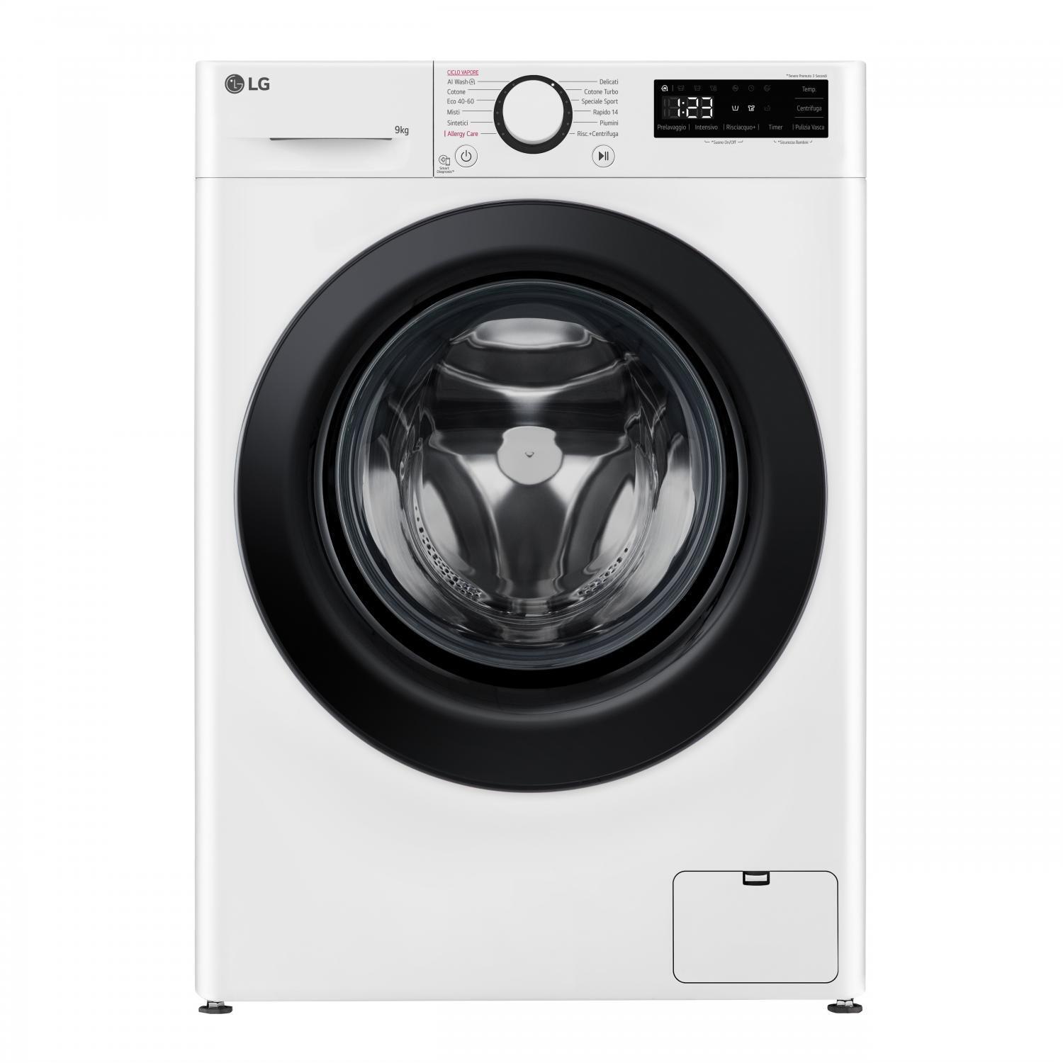 Lg Lavatrice Slim 9 Kg Cl.A 47,5cm 1200 giri Vapore Inverter F2R3S09NSWB.ABWQPIS