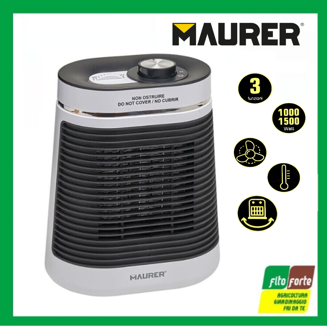 TERMOVENTILATORE CERAMICO OSCILLANTE LUSSINO MAURER SCALDOTTO REGOLABILE