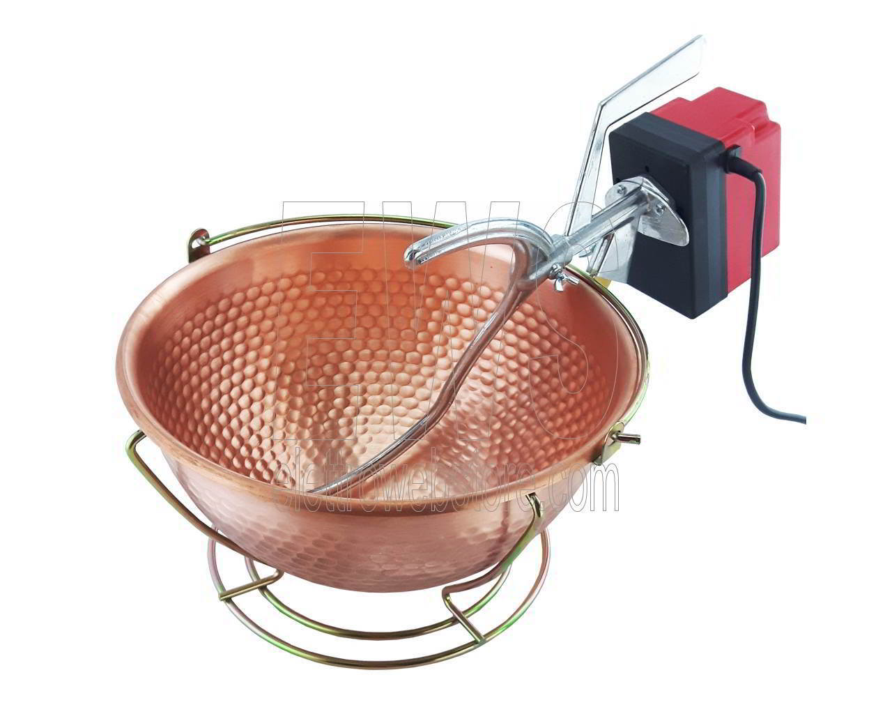 Botta Cuoca Automatica paiolo elettrico rame 26 cm 3 lt 5 W mescolatore art.13