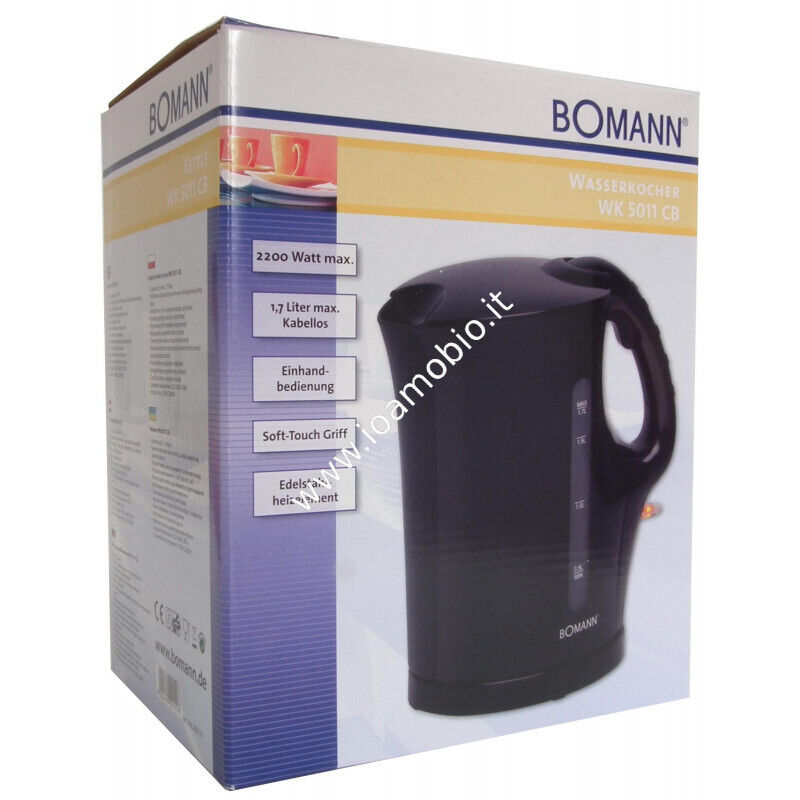 Bomann Bollitore Elettrico Nero 2000W