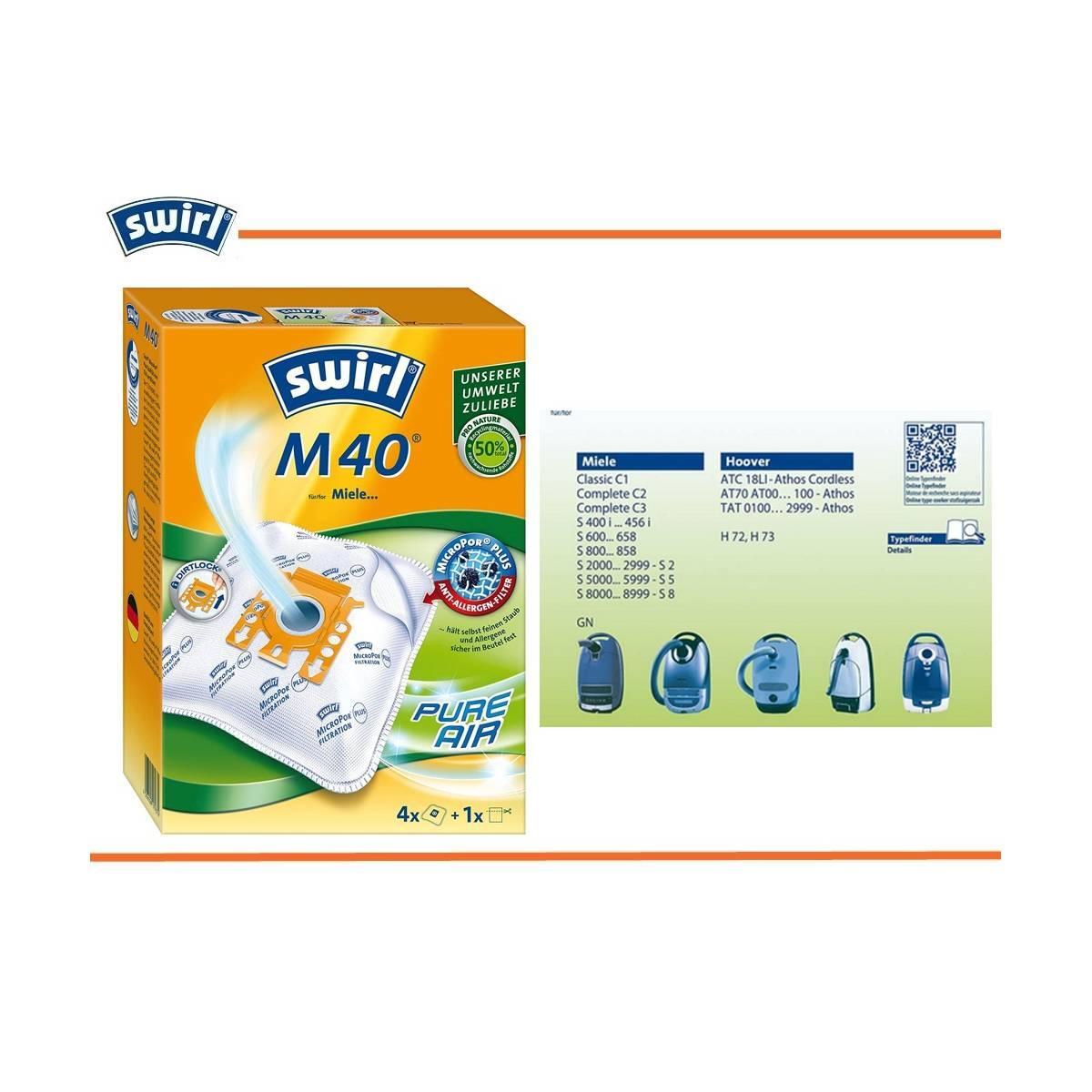 CF. 4 SACCHETTI MICROFIBRA + 1 FILTRO M40 (COMPATIBILE GN - H72 - H73)