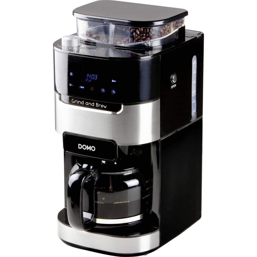 DOMO Grind & Brew DO721K Macchina per caffè automatica Nero, acciaio inox