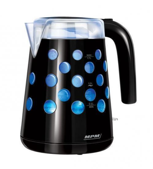 Bollitore senza fili MPM 1,7l nero-blu MCZ-86/C che si illumina