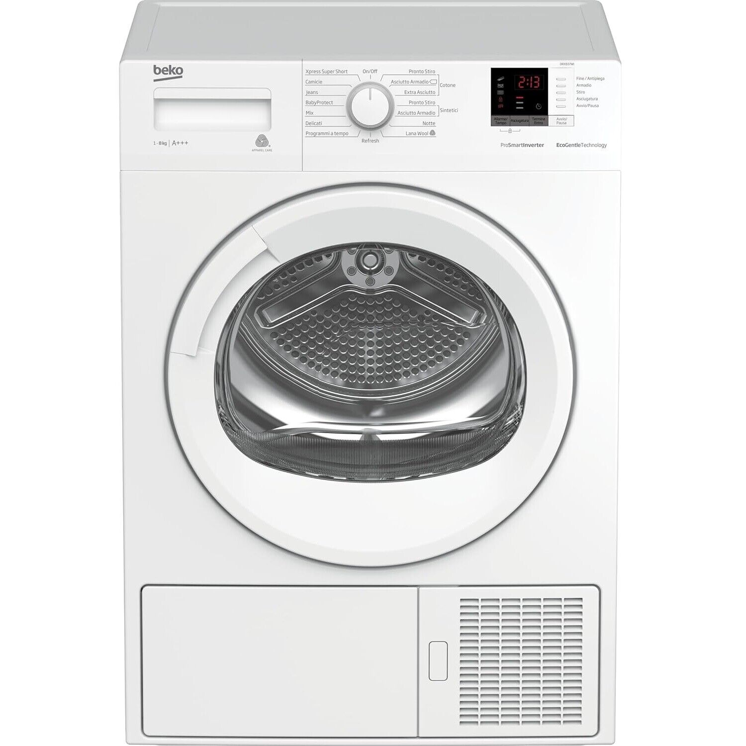 BEKO ASCIUGATRICE 8KG YOUNG SMART A+++ INVERTER DRX837WI POMPA CALORE
