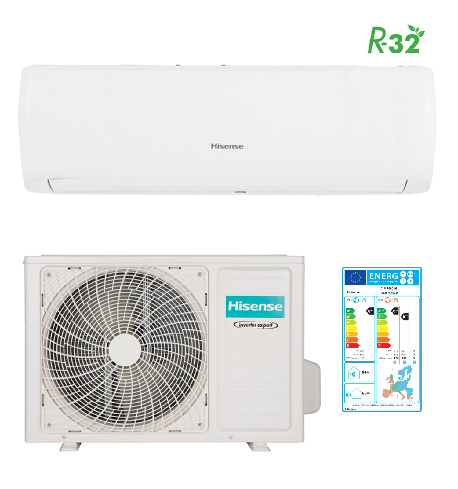 HISENSE Condizionatore Climatizzatore iQ PLUS 9000 BTU WIFI AS25MR01W/CJMR0901G