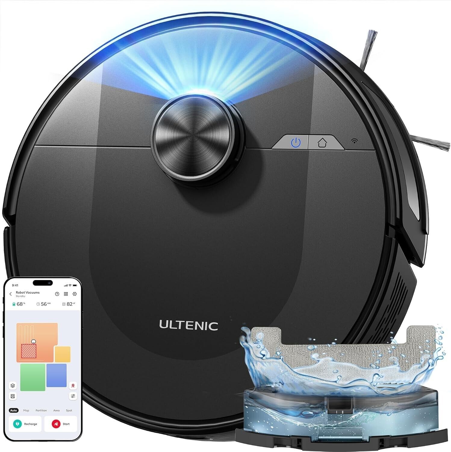 Robot aspirapolvere lava pavimenti Ultenic D10 2 in 1 Alexa Siri google APP wifi