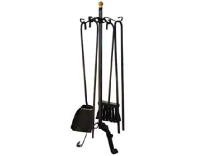 Set 4 attrezzi con treppiedi per camino - cm.55h. 1 pezzi