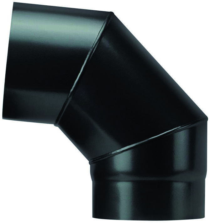 Save gomito 90° per stufa a legna porcellanato plus light col. nero opaco ø cm.