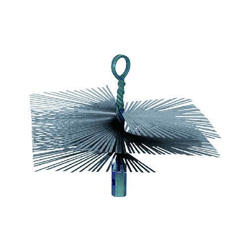 SCOVOLO In acciaio piatto PER CAMINI 'QUADRO'  cm 25 x 25