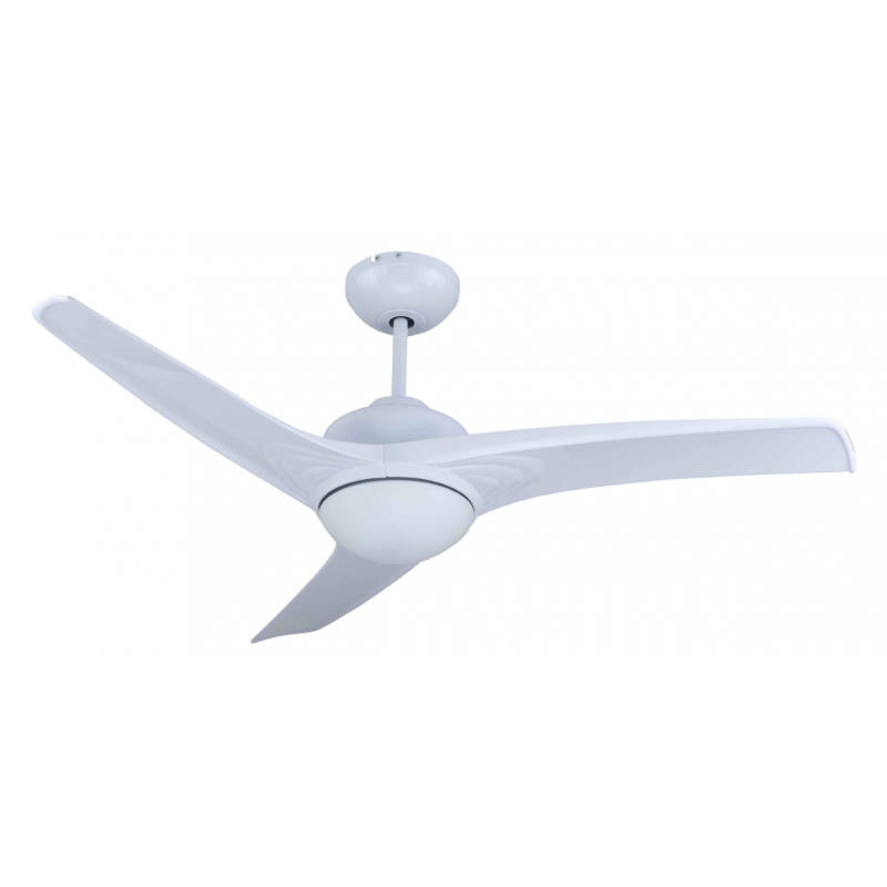 Ventilatore soffitto 3 Pale 132cm bianco con luce