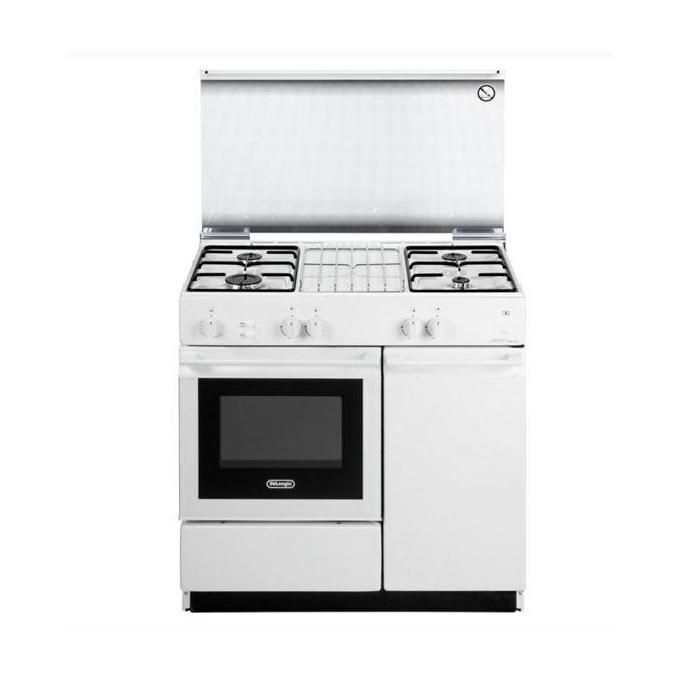 Cucina A Gas Forno A Gas DeLonghi 4 Fuochi A 86 Cm Bianco SGGW854NED