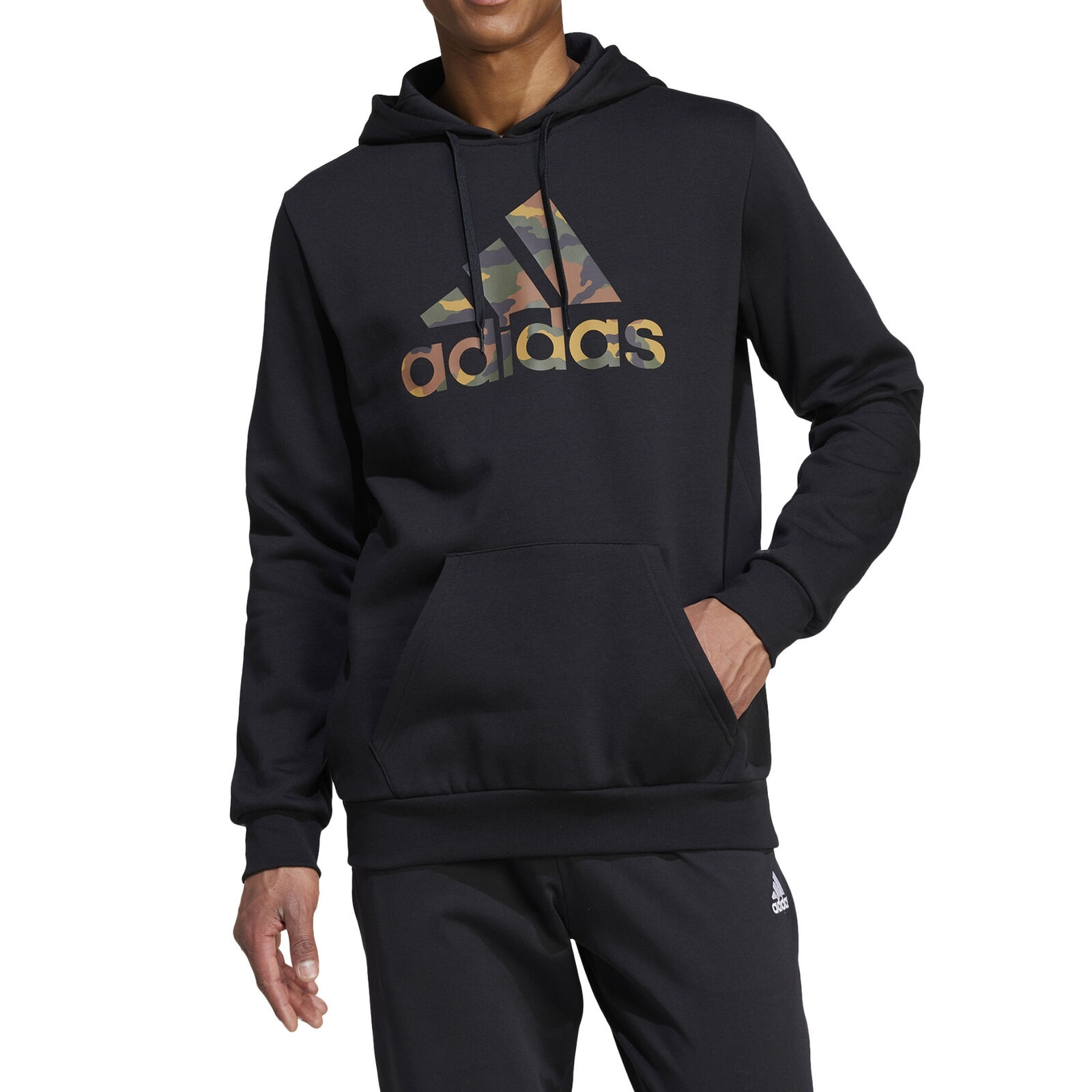 Adidas Felpa da Uomo con Cappuccio Camo Graphic Nera Taglia XL Codice IW2678