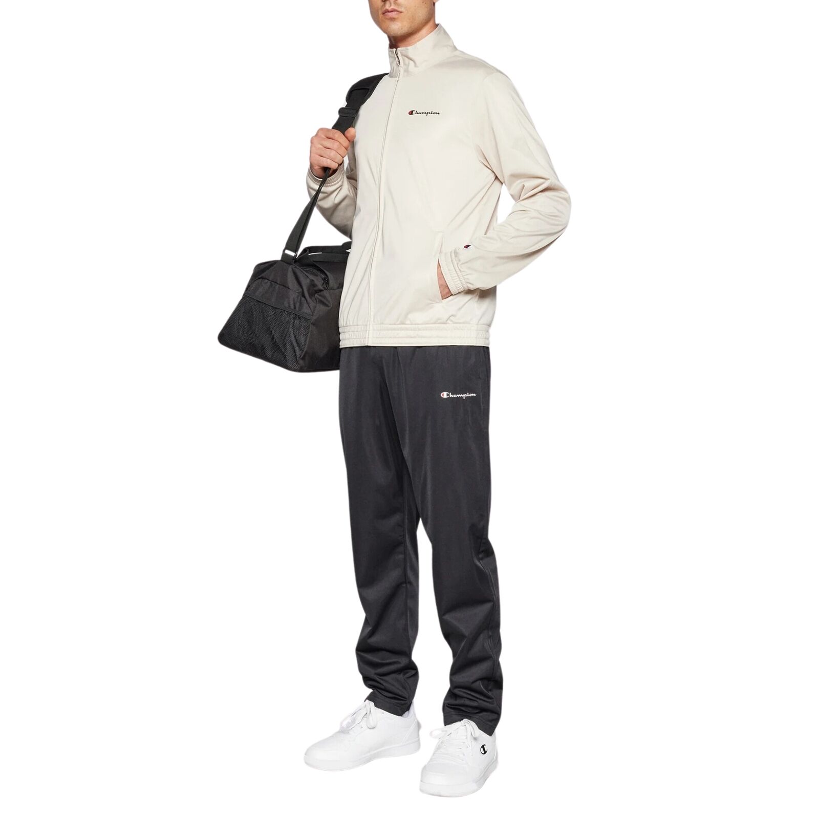Champion Tuta da Uomo Acetata con Zip Small Logo Grigia Taglia M Codice 22036...