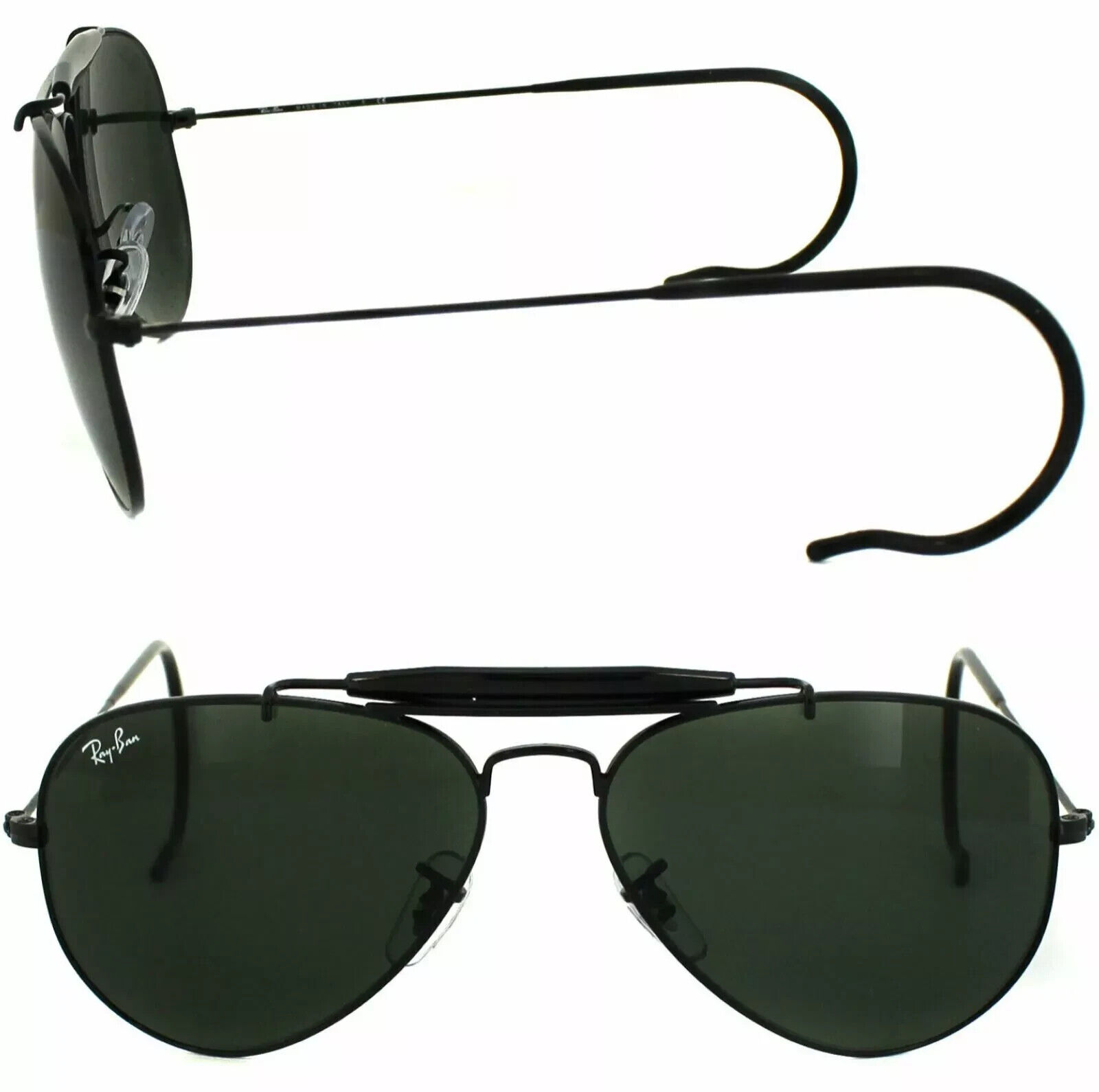 New Ray-Ban OUTDOORSMAN Sunglasses RB 3030 L9500 58-14 Black Frames with Cables