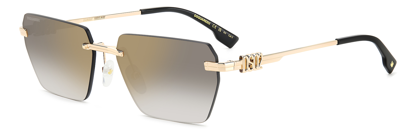 Occhiali da Sole DSQUARED2 D2 0102/S RHL GOLD BLACK_ 58/16/145 Uomo