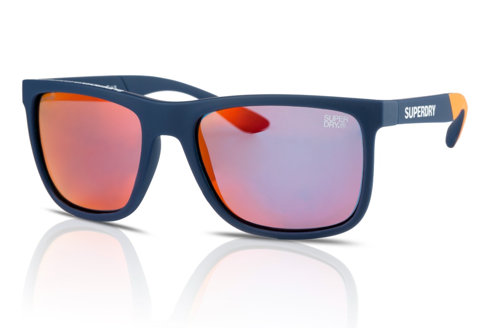 Superdry Donna Occhiali da Sole Runner-X Polarizzate 105P Blu Navy/Orange/Red