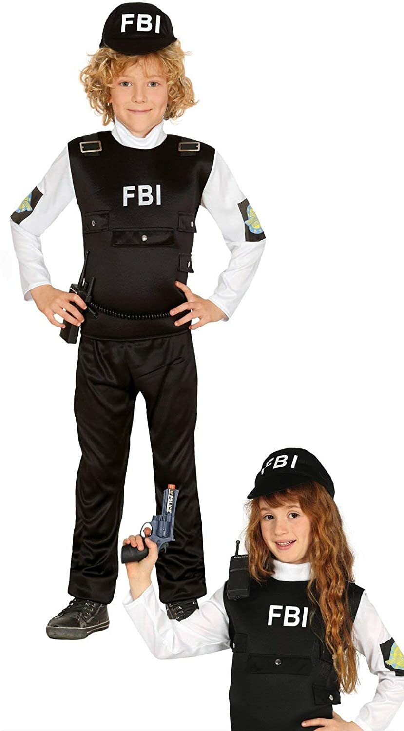 Guirca Costume Carnevale Agente Speciale FBI 5-6 anni Vestito F.B.I. per Bambino