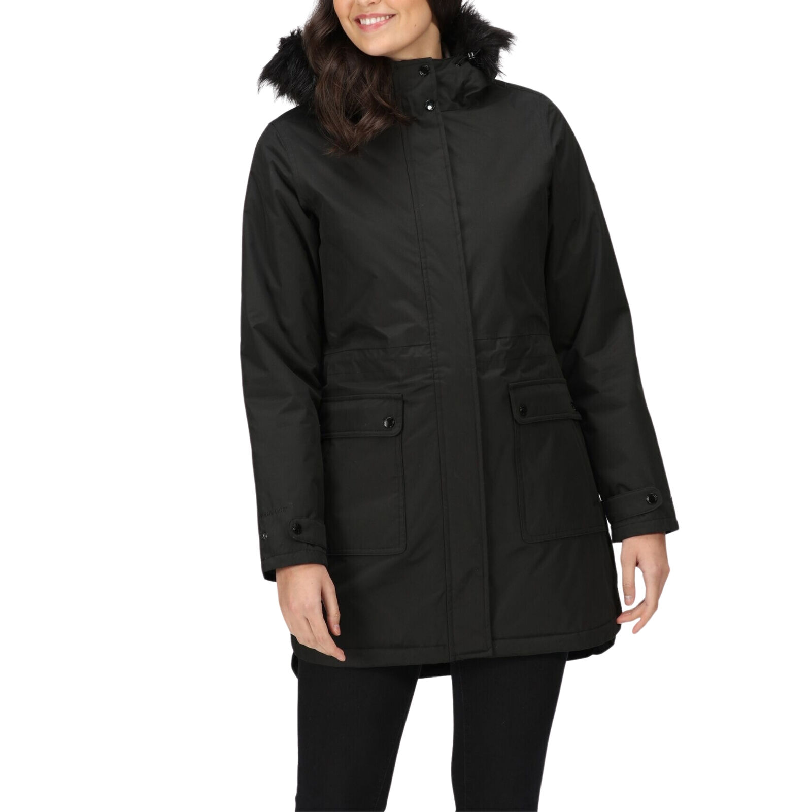 Regatta Parka da Donna Impermeabile Sabinka Fur Trim Nera Taglia 42 Codice RW...