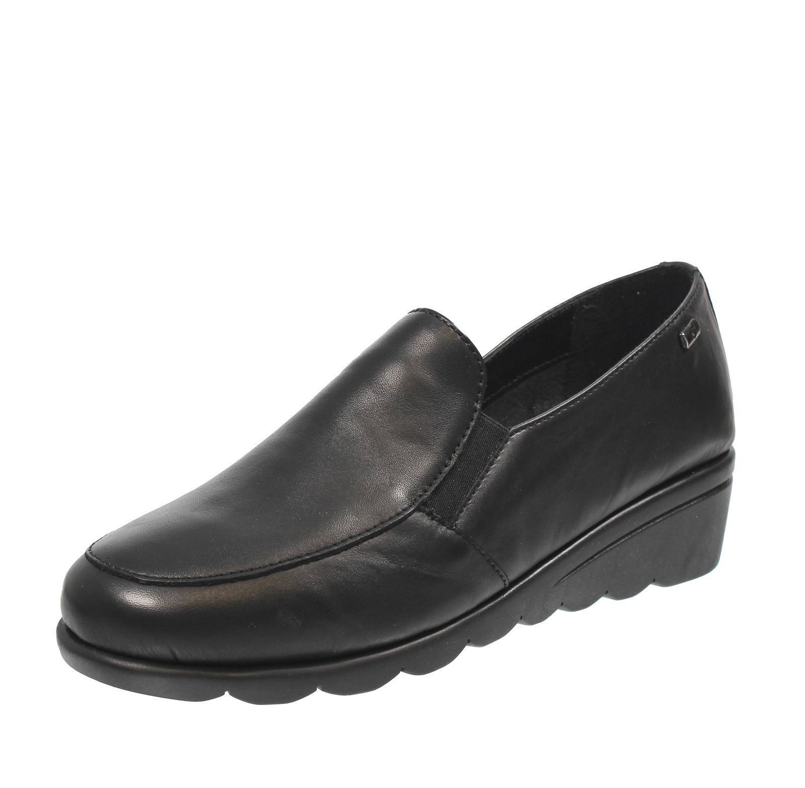 Valleverde Scarpe Comfort In Pelle Con Zeppetta Nero - Taglia 40 [25.5cm] Donna