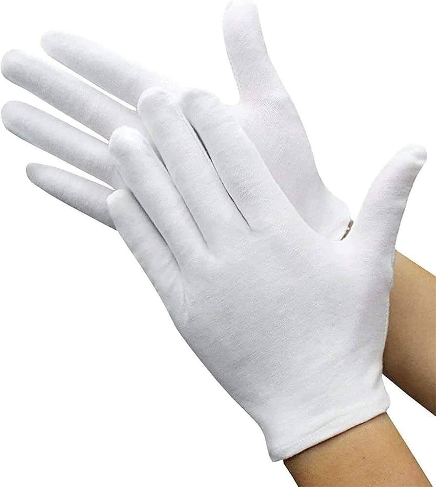 GUANTO COTONE BIANCO ORLO DONNA TG7/L  CONF. 12pz