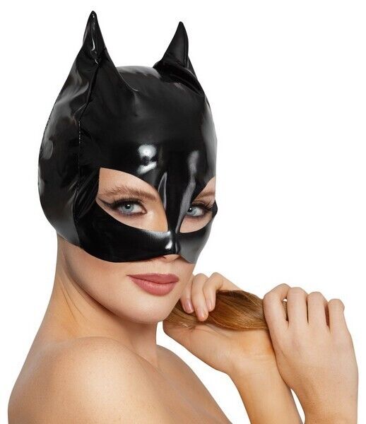 MASCHERA CAT WOMAN TAGLIA S-L TRAVESTIMENTO SEXY LUCIDA