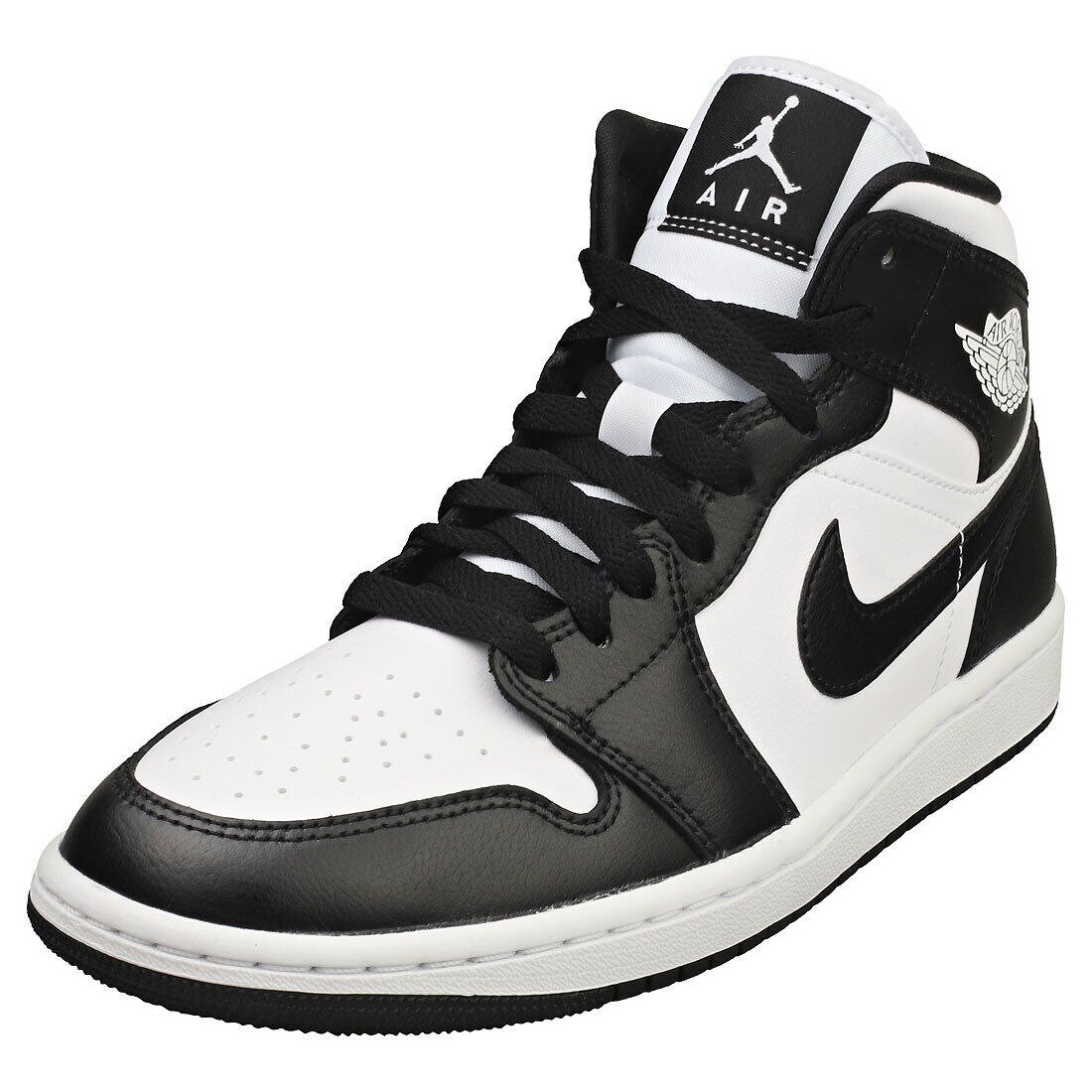 Nike AIR JORDAN 1 MID Donna - Sneakers Moda Pelle e Tessuto Bianco Nero - 36 EU