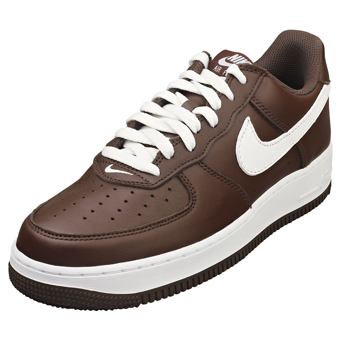 Nike Air Force 1 Low Retro QS Uomo - Scarpe in Pelle Marrone e Bianco - 44 EU