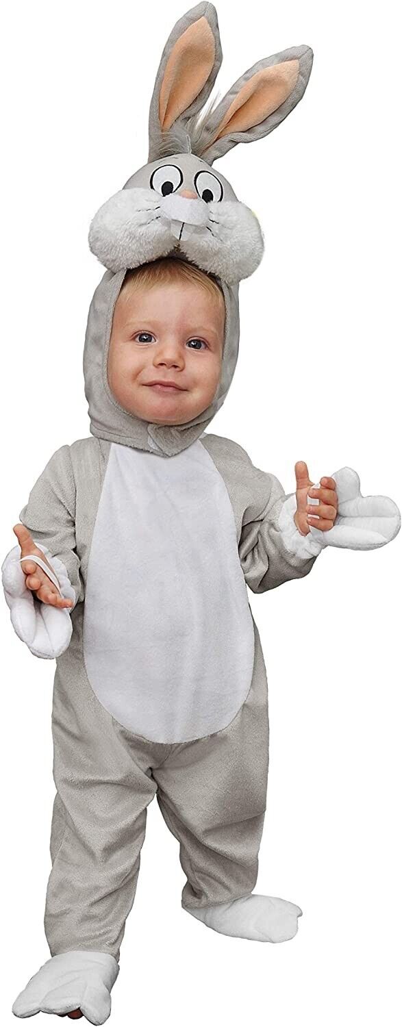 Costume Carnevale Baby Bugs Bunny Originale Looney Tunes 2-3 Anni Bimbo Bambino