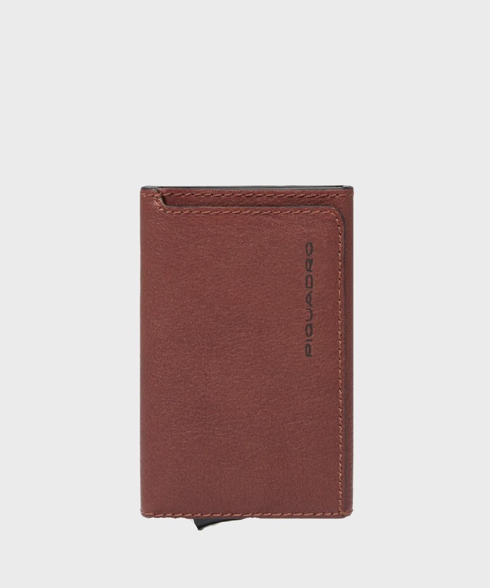 Piquadro Black Square compact wallet slim 6 cc, cuoio PP6513B3R.CU