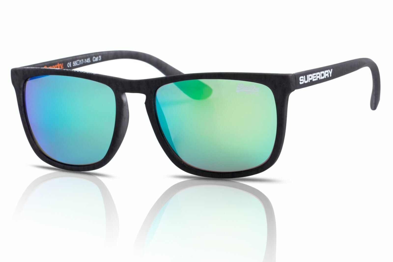 Occhiali Da Sole Superdry Shockwave 182 Grigio Opaco Marmo/Verde Specchio