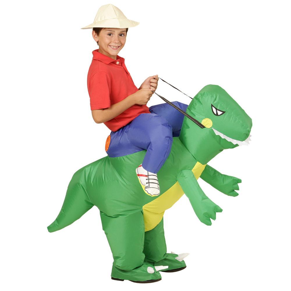 COSTUME CARNEVALE BAMBINO DINOSAURO GONFIABILE CAPPELLO TRAVESTIMENTO TG UNICA