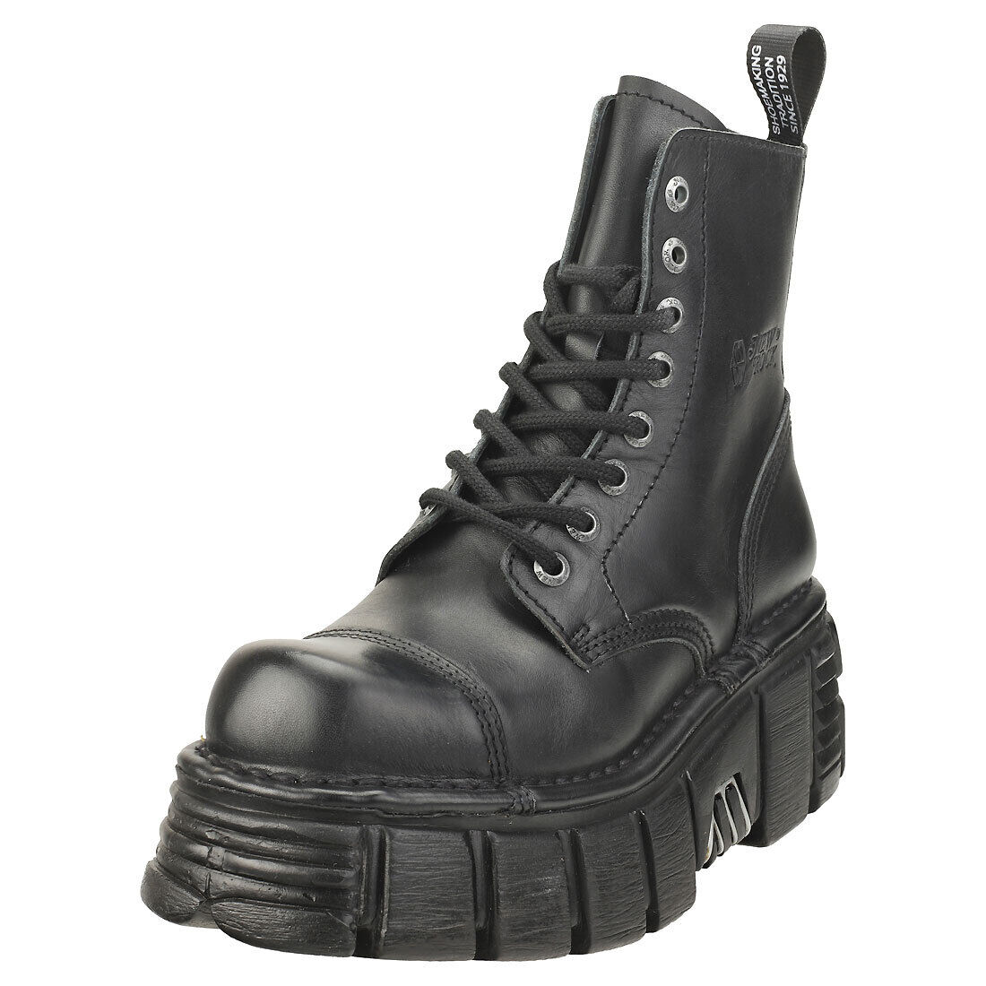 New Rock Metallic M-NEWMILI083-S39 - Stivali Platform in Pelle Neri Unisex 36 EU